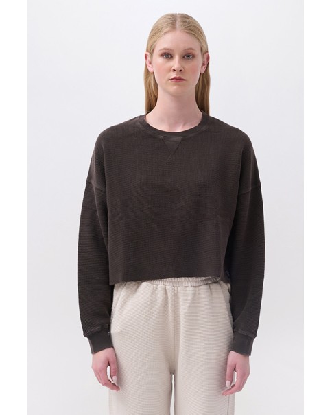 Dirty Laundry - Cropped Waffle Longsleeve