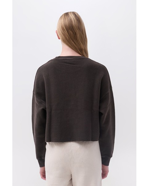 Dirty Laundry - Cropped Waffle Longsleeve