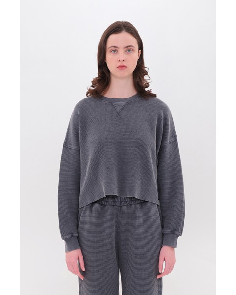 Dirty Laundry - Cropped Waffle Longsleeve