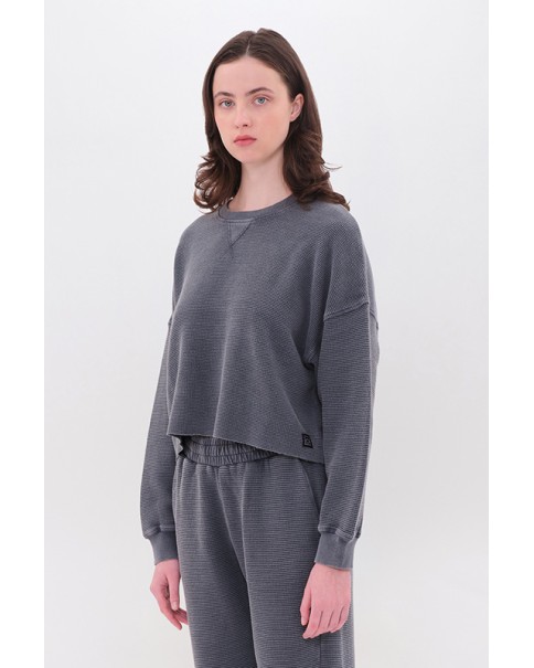 Dirty Laundry - Cropped Waffle Longsleeve