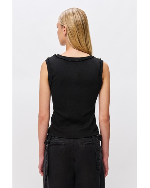 Dirty Laundry - Curved Hem Rib Tank Top