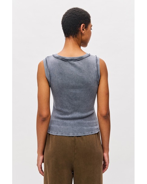 Dirty Laundry - Curved Hem Rib Tank Top
