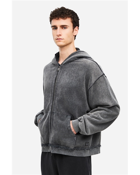 Dirty Laundry - Oversized Fullzip With Raw Edges Dirty Laundry - Oversized Fullzip With Raw Edges