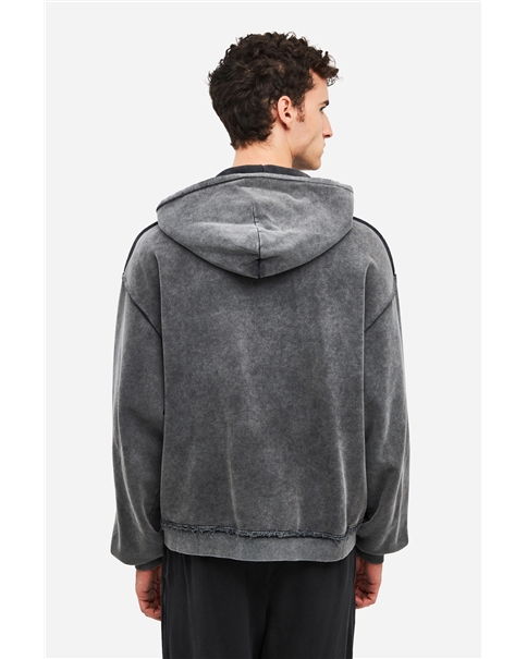 Dirty Laundry - Oversized Fullzip With Raw Edges Dirty Laundry - Oversized Fullzip With Raw Edges