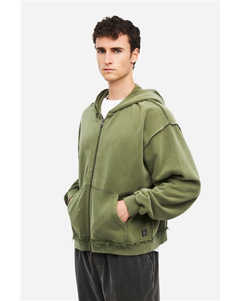 Dirty Laundry - Oversized Fullzip With Raw Edges Dirty Laundry - Oversized Fullzip With Raw Edges