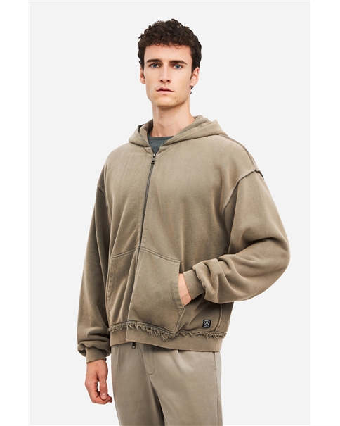 Dirty Laundry - Oversized Fullzip With Raw Edges Dirty Laundry - Oversized Fullzip With Raw Edges