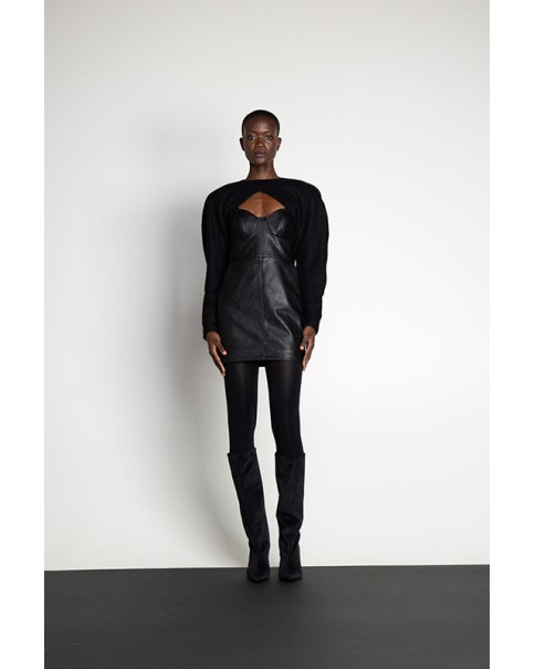 Mallory The Label - Novel Blk Leather Dress