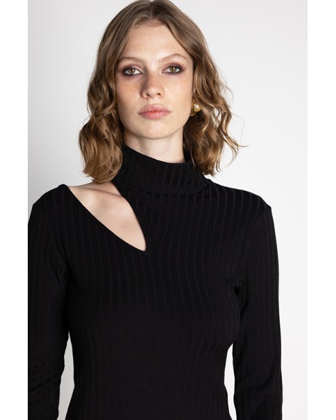 Mallory The Label - Lotus Black Knit Dress