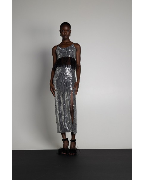 Mallory The Label - Genna Silver Skirt