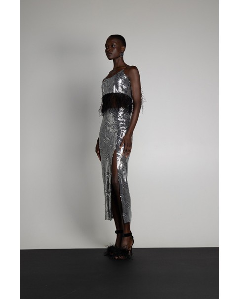 Mallory The Label - Genna Silver Skirt