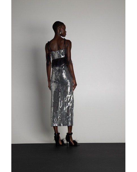Mallory The Label - Genna Silver Skirt