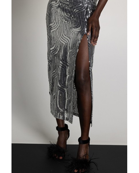 Mallory The Label - Genna Silver Skirt