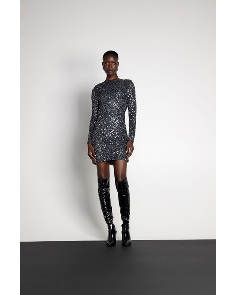 Mallory The Label - Mara  Silver  Sequin Dress