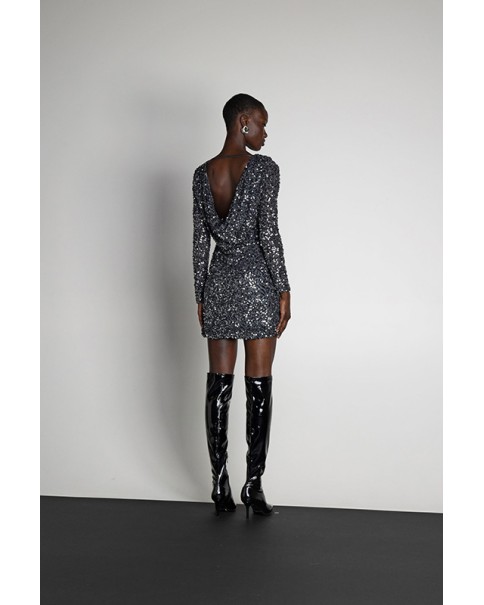 Mallory The Label - Mara  Silver  Sequin Dress
