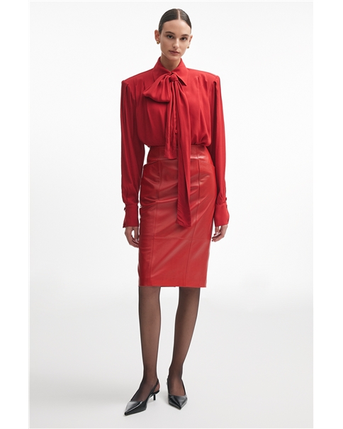 Nadia Rapti - London Leather Midi Skirt