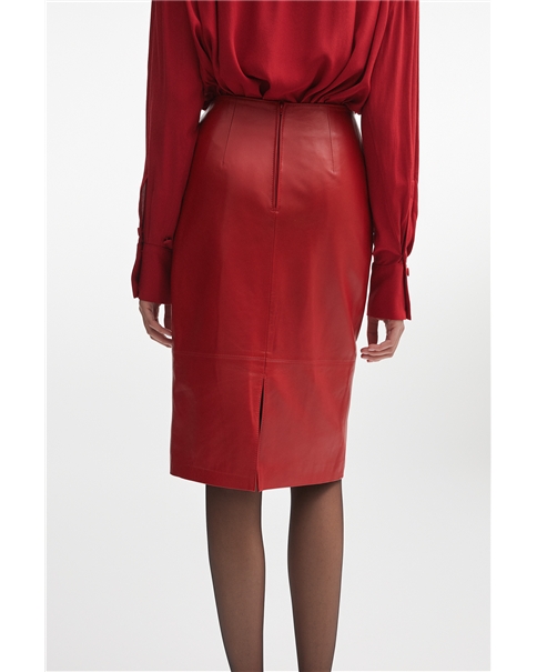 Nadia Rapti - London Leather Midi Skirt