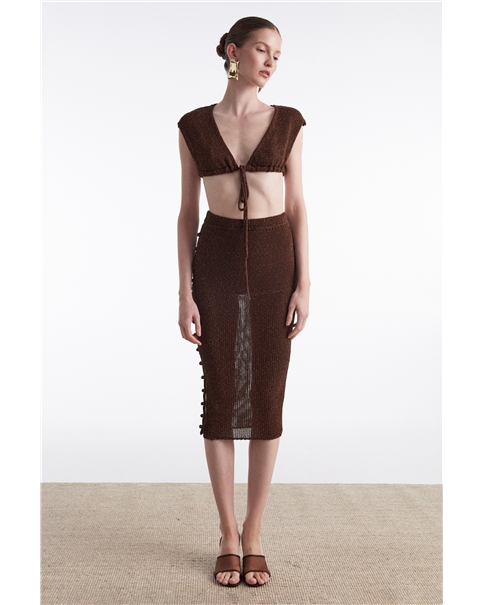 Nadia Rapti - Voyage Knitted Midi Skirt
