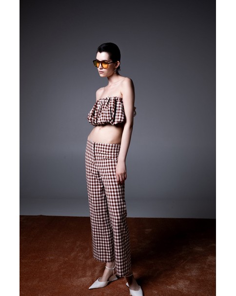 Milkwhite - Cropped Vichy Pants