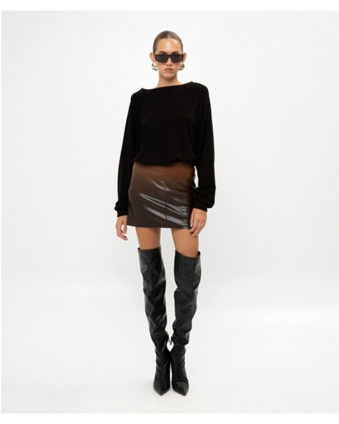 Ombre Faux Leather Mini Skirt