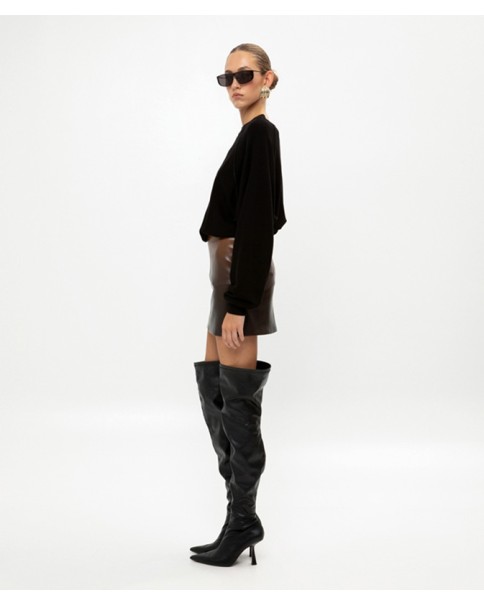 Ombre Faux Leather Mini Skirt