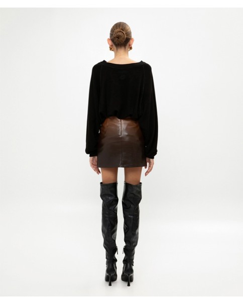 Ombre Faux Leather Mini Skirt