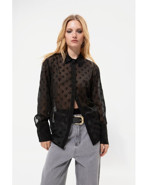 Black Shirt With Charm Garlic