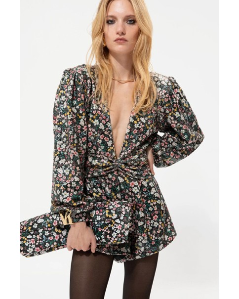 Jupe Culotte With Sequined Floral Print Jupe Culotte With Sequined Floral Print