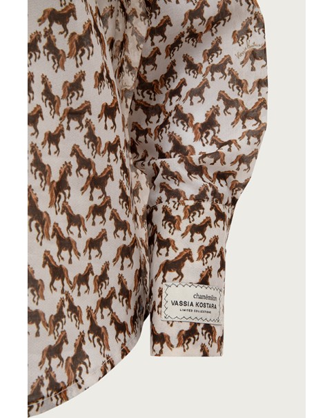 Vassia Kostara - Horse Print Slim Fit Shirt