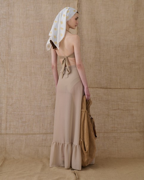 Vassia Kostara - Beige Ruffled Wrap Skirt