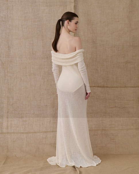 Vassia Kostara - Ecru Crocheted Maxi Dress