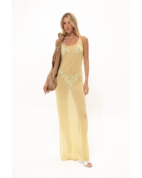 Vassia Kostara - Chamomile Yellow Two-Layered Dress