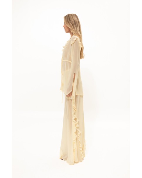 Vassia Kostara - Chamomile Yellow Sheer Skirt
