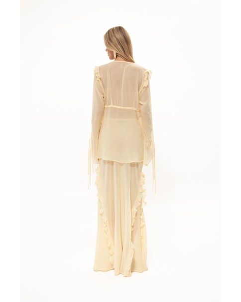 Vassia Kostara - Chamomile Yellow Sheer Skirt