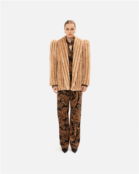 Vassia Kostara - Golden-Brown Paisley Pants