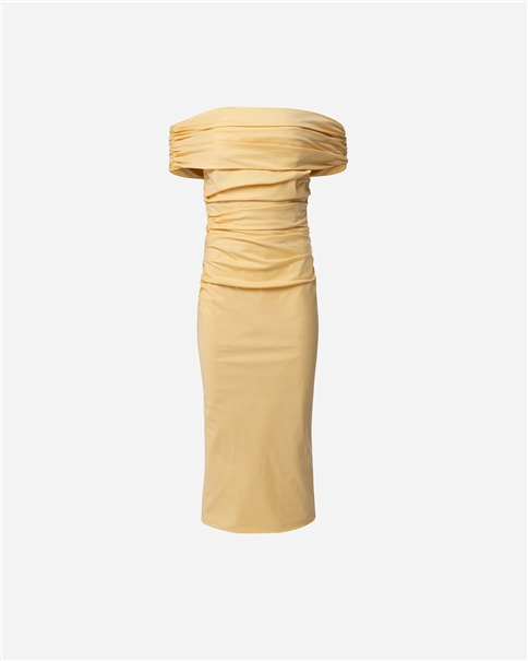 Vassia Kostara - Butter Yellow Draped Dress