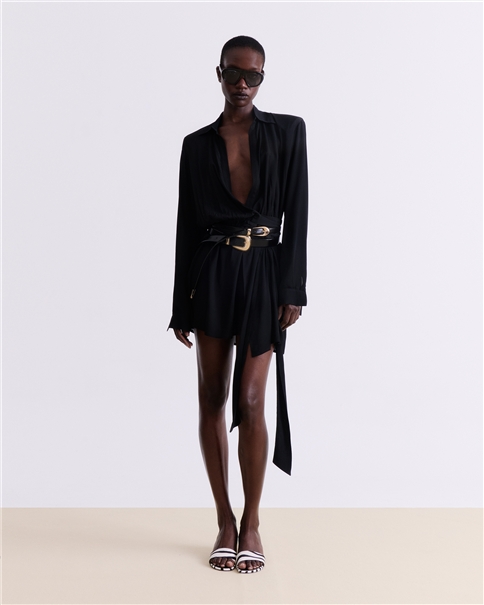 Vassia Kostara - Black Wrap Mini Dress