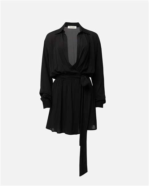 Vassia Kostara - Black Wrap Mini Dress Vassia Kostara - Black Wrap Mini Dress