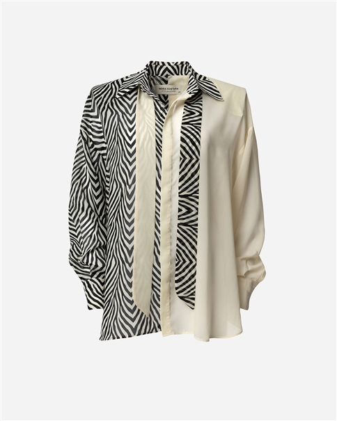 Vassia Kostara - Two-tone Zebra Print Os Shirt