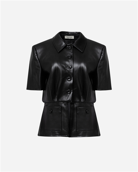 Vassia Kostara - Black Faux Leather Jacket