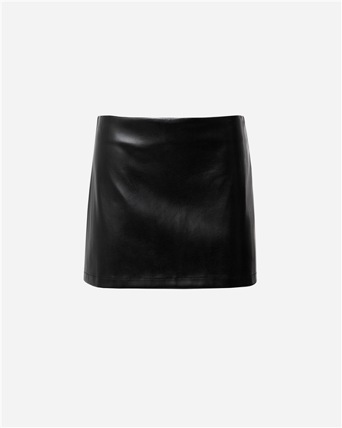 Vassia Kostara - Black Faux Leather Mini Skirt