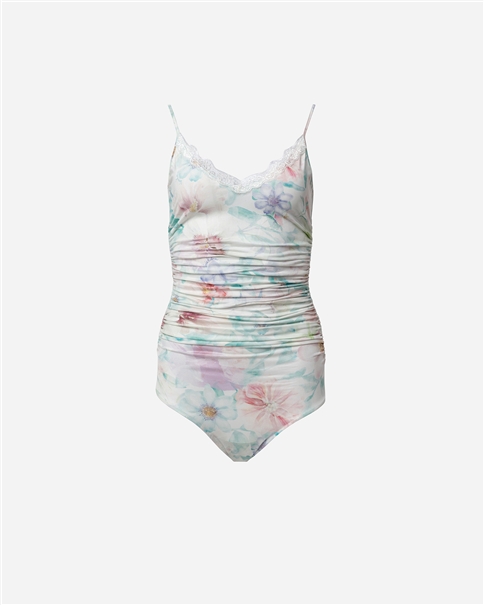 Vassia Kostara - Printed Draped Bodysuit