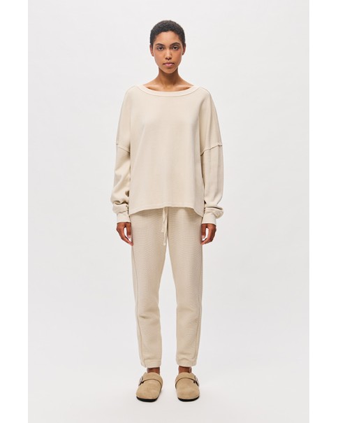 WAFFLE CUFFED SWEATPANTS