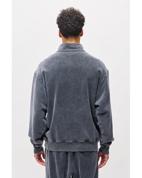 DROPPED SHOULDER HALF-ZIP CREWNECK