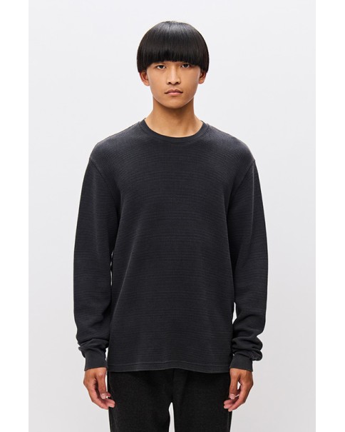 WAFFLE LONGSLEEVE WITH RIB DETAILS
