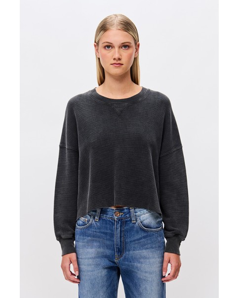 CROPPED WAFFLE LONGSLEEVE