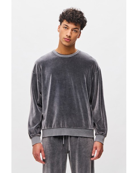 OVERSIZED VELVET CREWNECK