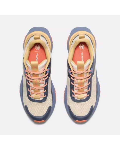 MOTION ACCESS LOW LACE UP SNEAKER NATURAL KNIT W MED BLUE