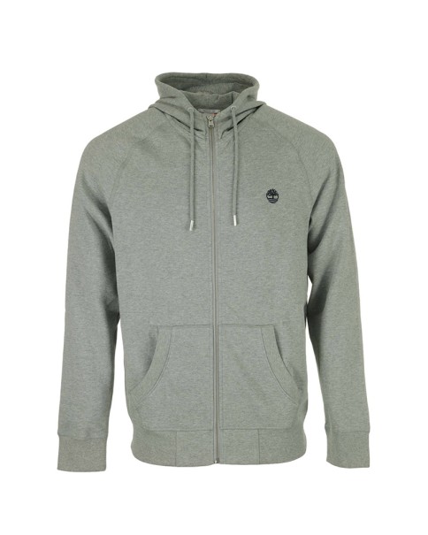 EXETER RIVER Brushed Back Full Zip Hoodie MEDIUM GREY HEATHER